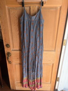 Natural Life Blue Floral Jumper | Size Medium | Boho Style